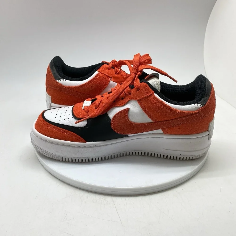 Nike Air Force 1‎ Shadow Sneakers Womens 8 Rush Orange Low Top Shoes DQ8586-800